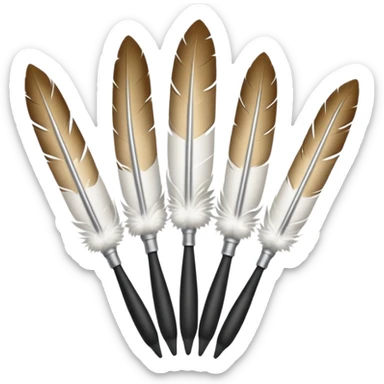 A row of goose feather pens sticker