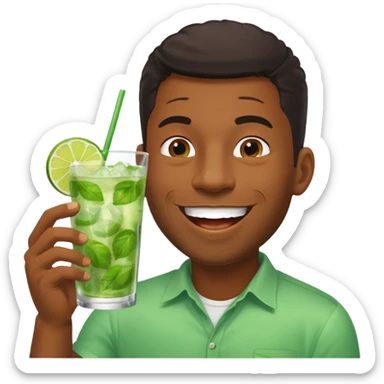Black man chugging a large mojito sticker