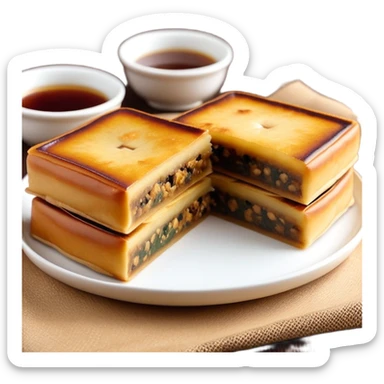 martabak manis-cinematic-realistic-martabak manis-dish-emoji,-depicted-as-a-single,-square-slice-of-sweet,-thick-martabak manis-with-a-rich,-indulgent-filling,-rendered-with-detailed-textures-and-vibrant,-appetizing-lighting sticker