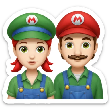 mario and luigi - one is a girl and one is a normal mario bro sticker