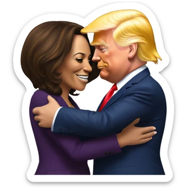 Kamala harris hugging trump sticker