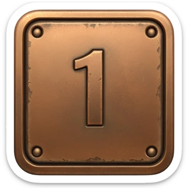 Make the paid subscription icon square, bronze, and number 1. sticker