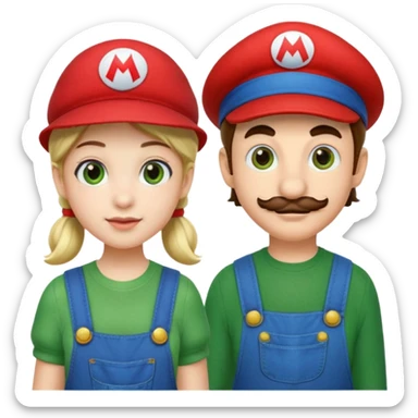 mario and luigi - one is a girl and one is a normal mario bro sticker