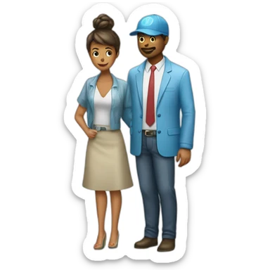 Un homme et une femme qui prennent une douche ensemble sticker