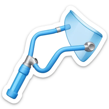 Simple blue VO2 max testing mouthpiece, exercise physiology equipment sticker