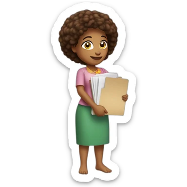 gloria from madagascar holding a file on her arms sticker