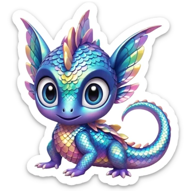 Pastel Randomly-colored sparkly exotic Fakémon-creature sticker