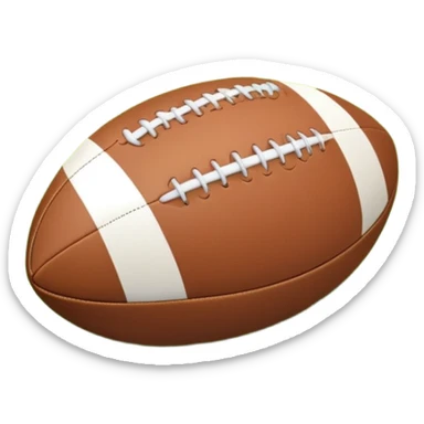 A rugby ball resting on a grassy field, with goalposts in the background. The scene captures the essence of the sport, with the field clearly marked and ready for a game, highlighting the intensity and teamwork of rugby. sticker