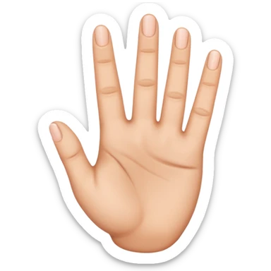 Manos con 3 dedos de un lado y 1 dedo del otro lado sticker