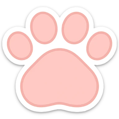a cute and friendly pink paw print emoji, remove face sticker