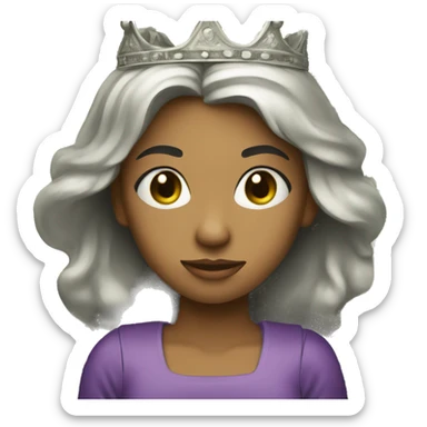 Girl with crown holding dollar bills  sticker