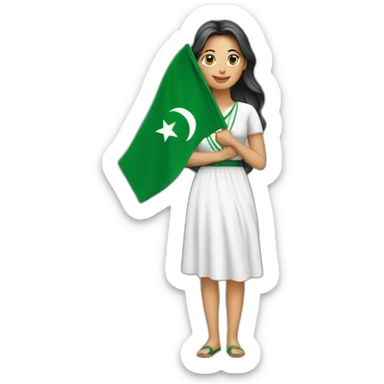 femme avec un drapeau de l'algerie sticker