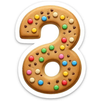 Cookies in the shape of number 9 sticker