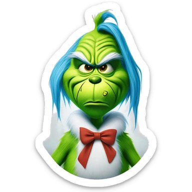 The grinch blue that is saying when knee surgery is tommorow  sticker