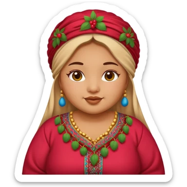 Cute emoji female chubby with a berry she is tan and moroccan  sticker