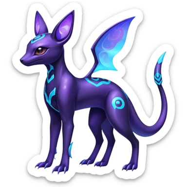 Shiny Ethereal Celestial Futuristic Salandit-Umbreon-Espeon-Hybrid (Full body) sticker