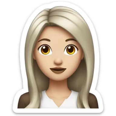 boss girl with brown hair and white skin sticker