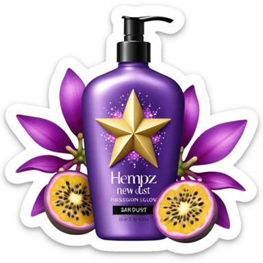 Isolated, hyperrealistic iridescent purple color, Hempz NEW Star Dust Body Lotion, Iridescent Glow Shimmer, Passionfruit and Wild Orchid, Hydrating and Nourishing Moisturizer sticker
