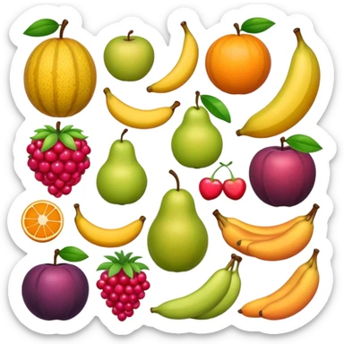 emoji TOK different fruits aligned sticker