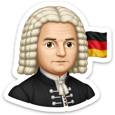 johann sebastian bach german flag sticker