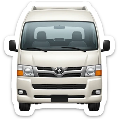 3D emoji of a Peruvian urban white toyota hiace sticker