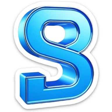 3D-rendered digital text that reads '!spin 123456' in bold, futuristic lettering. The letters are glossy, vibrant electric blue with metallic reflections and subtle neon edges.  sticker