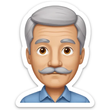 has un señor completo de 57 años, alto, con vigote y canoso sticker