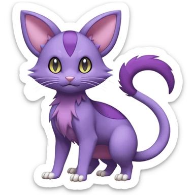Purrloin-Delcatty-Rattata-Pokémon-fusion-hybrid-creature (full body) sticker