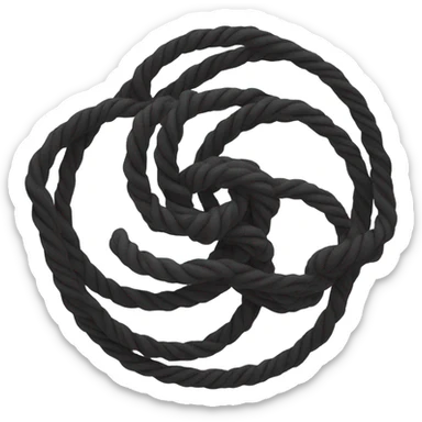 spinning rope, black, spiral sticker