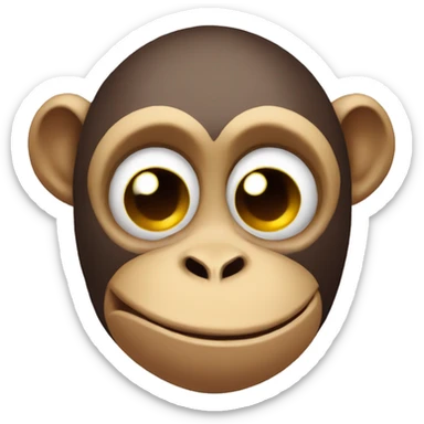 Monkey covering eyes and sticking tongue out  sticker