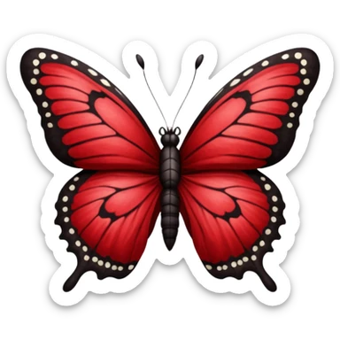 butterfly dark red sticker