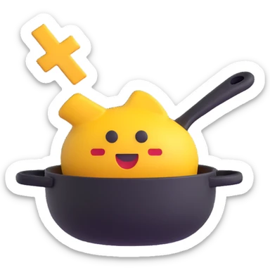 Move the plus symbol to the top right outside the kitchen area. Keep the kitchen and plus symbol clear and visually appealing in a Microsoft style 3D fluent emoji look. sticker
