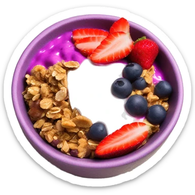 Açaí bowl with strawberry dragonfruit and granola with yogurt  sticker