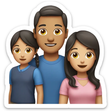 a family from philippines one mom one dad two girls sticker