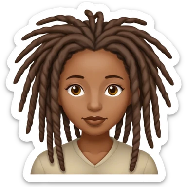 Black woman with locs on a sunday sticker