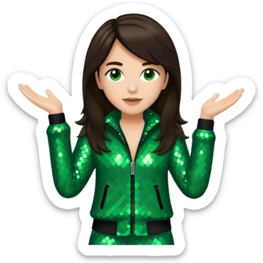 Sam Watters, R&B Singer (b. 1970) from Color Me Badd with long dark brown hair, green sequin outfit sticker