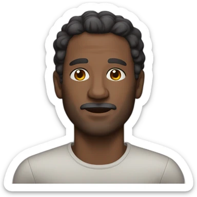 dark-skinned Spanish man without beard and mustache, 50 years old sticker