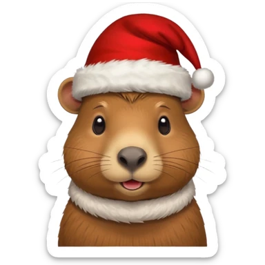Asme un capivara con gorrito de navidad sticker