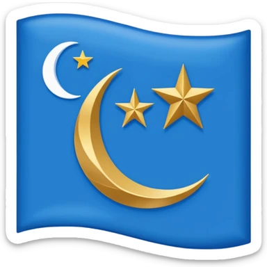 create an uyghur flag emoji. the shape of flag is like usual flag emojis alright sticker