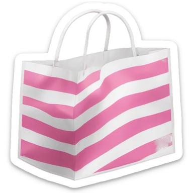 Victoria secrets shopping bag with pink and white lines sticker