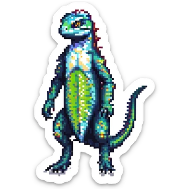 humanoid lizard sticker