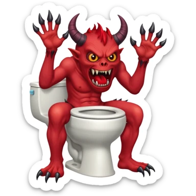 a monster demon coming out of the toilet sticker