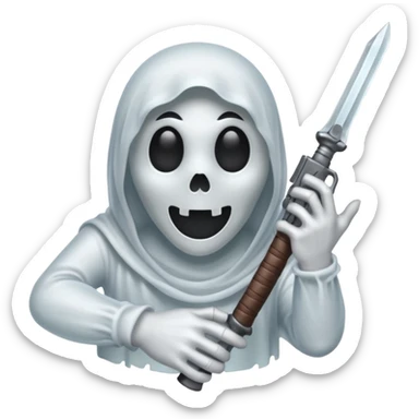 Manos de Emoji de fantasma como si agarrara un arma  sticker