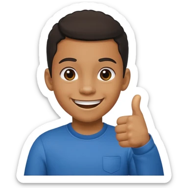 Creat light black kid with this "👍" reaction sticker