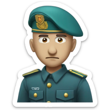 cyan beret bald angry 50 years old no hair furious very angry frown idf uniform sticker