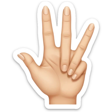 a closed hand with the index finger and middle finger pointing together sticker