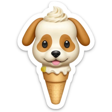 helado de perro en forma cuadrada que diga hello dog en el centro sticker