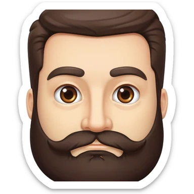 man with thick beard and prominent bushy eyebrows sticker
