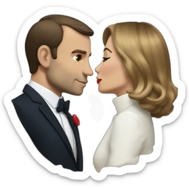 Macron-kiss sticker