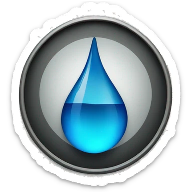 blue water droplet inside prohibition sign sticker